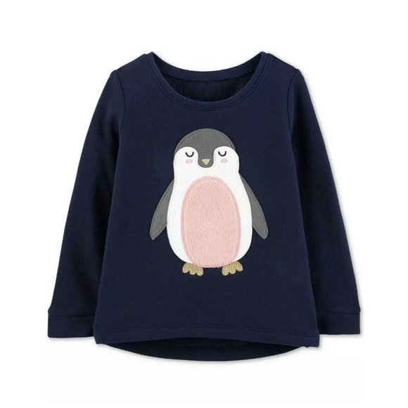 Carters Toddler Girls Penguin Top - Picture 1 of 8